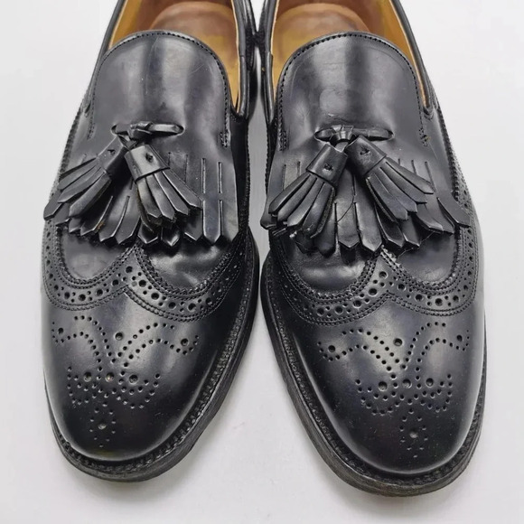 Dack's Shoes Size 10 B Black Leather  Wingtip Kiltie Business Casual - Picture 9 of 10
